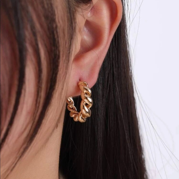 â¨Twist Open Hoop Earrings (Boutique)